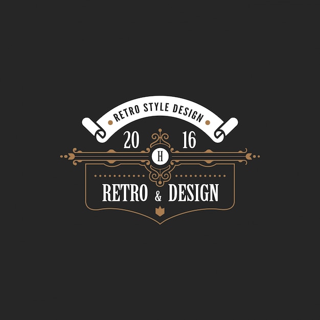 Vintage Label Badge Logo vector icoon.