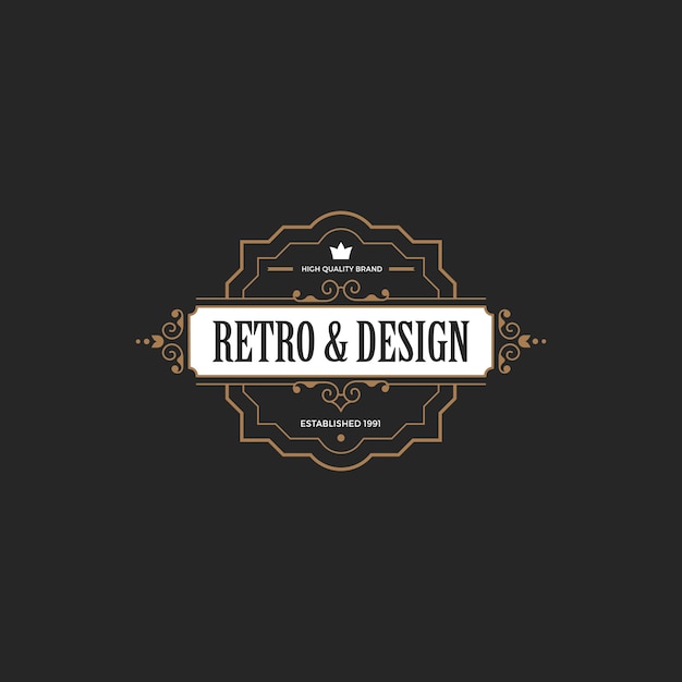 Vector vintage label badge logo    .