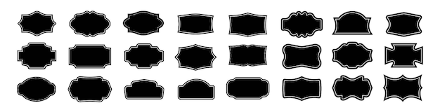 Вектор Винтажная этикетка набор значков винтажная наклейка векторный набор