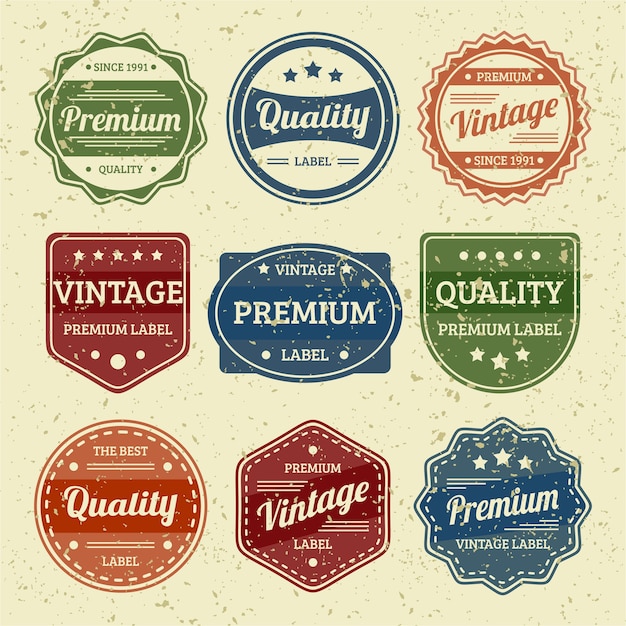 Vector vintage label collection