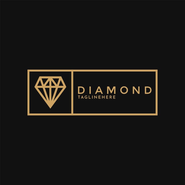 Concetto di design del logo del diamante dell'etichetta dell'annata