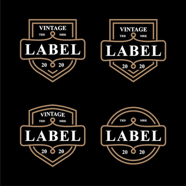 Vettore emblema di etichetta vintage imposta icona logo simbolo design