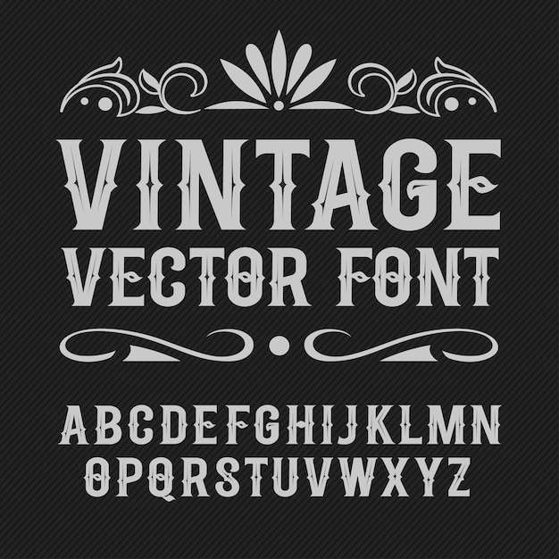 vintage label font alcohol label style