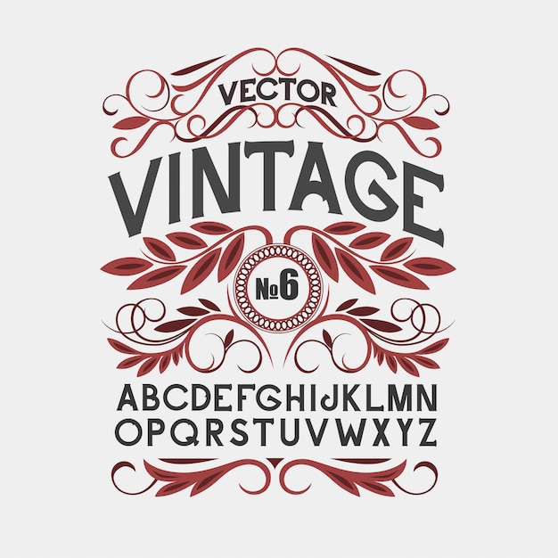 vintage label font alcohol label style