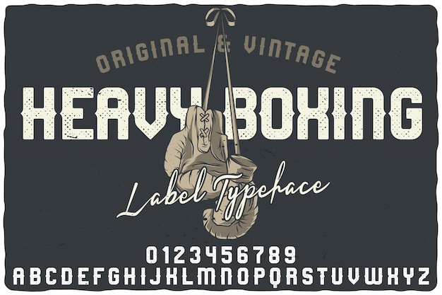 Vintage label font named heavy boxing.