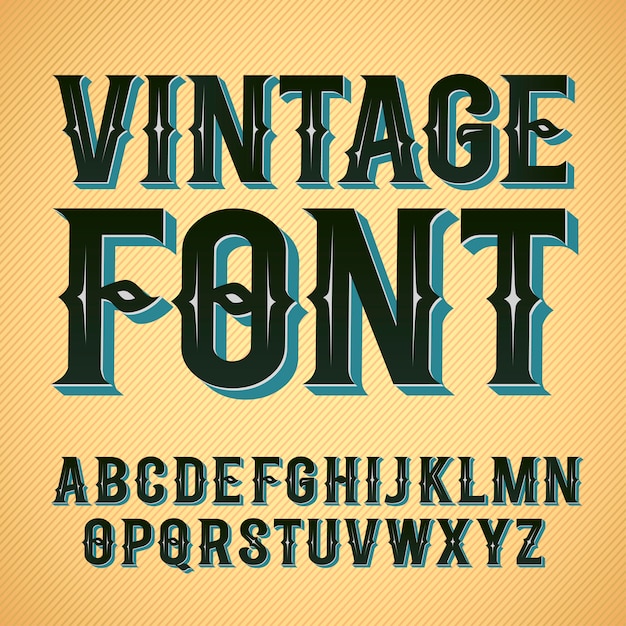 Vintage label font