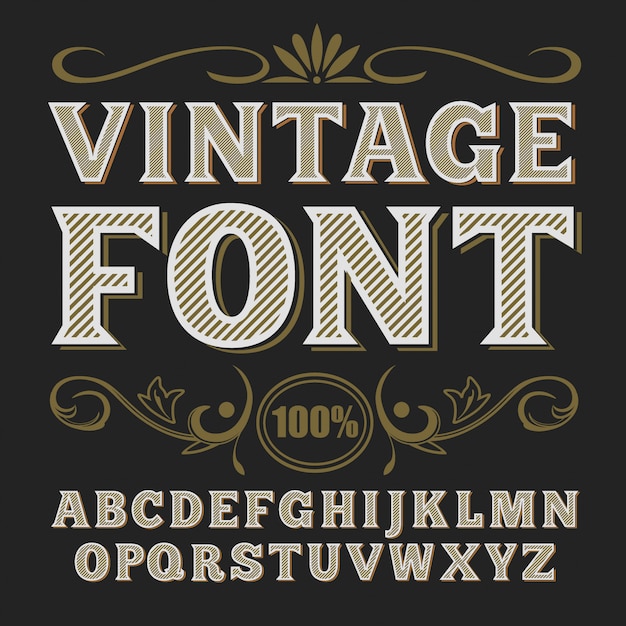 Vintage label font