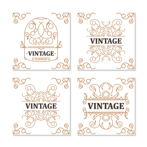 Vettore design ornamentale cornice vintage label