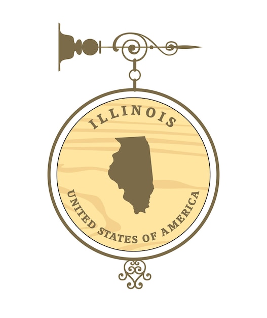 Vintage label illinois