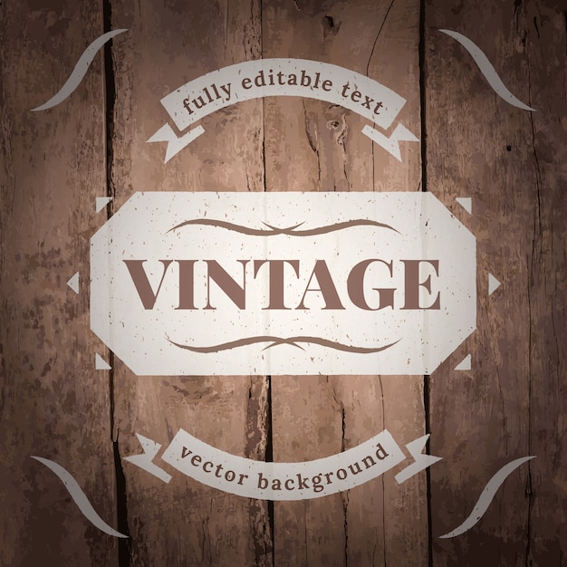 Vector vintage label op hout