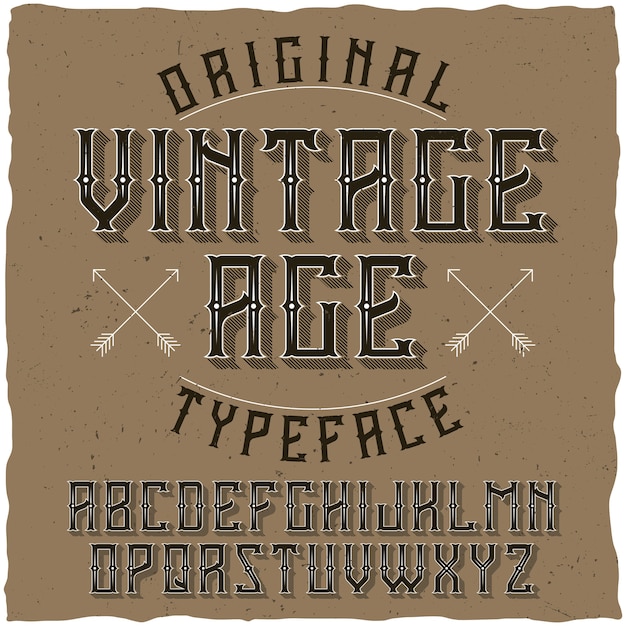 Vintage Age라는 빈티지 라벨 서체.
