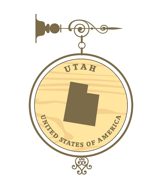 Vector vintage label utah