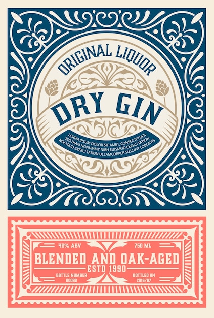 Vector vintage label voor drankontwerp