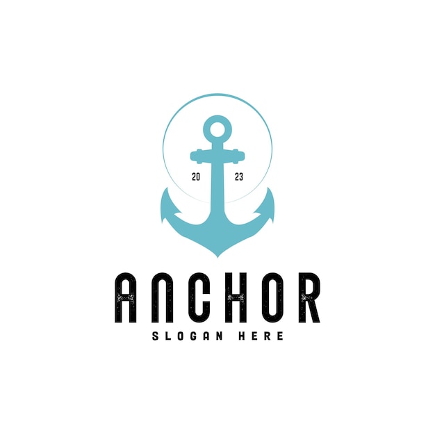 Vintage label with anchor and slogan Vector illustration simple shape anchor icon for logo design