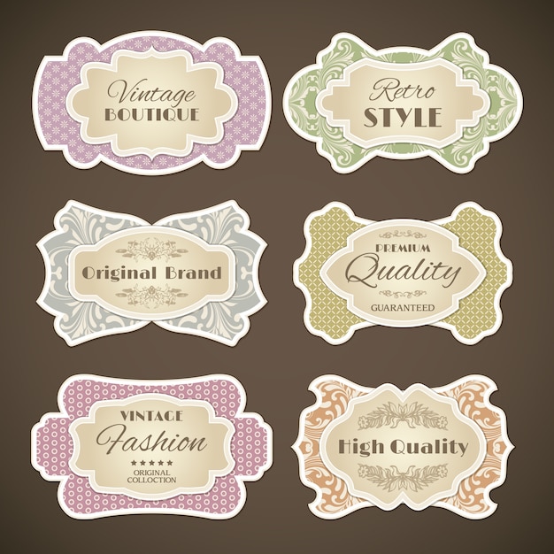 Vector vintage labels collection