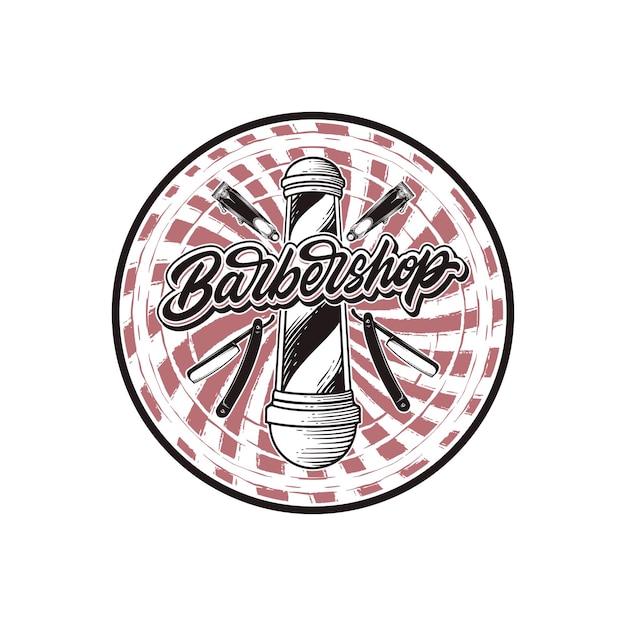 Vector vintage labels illustration for barbershop