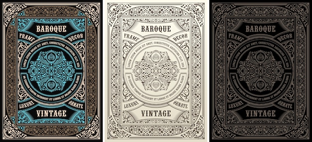 Vintage labels set and calligraphic frames