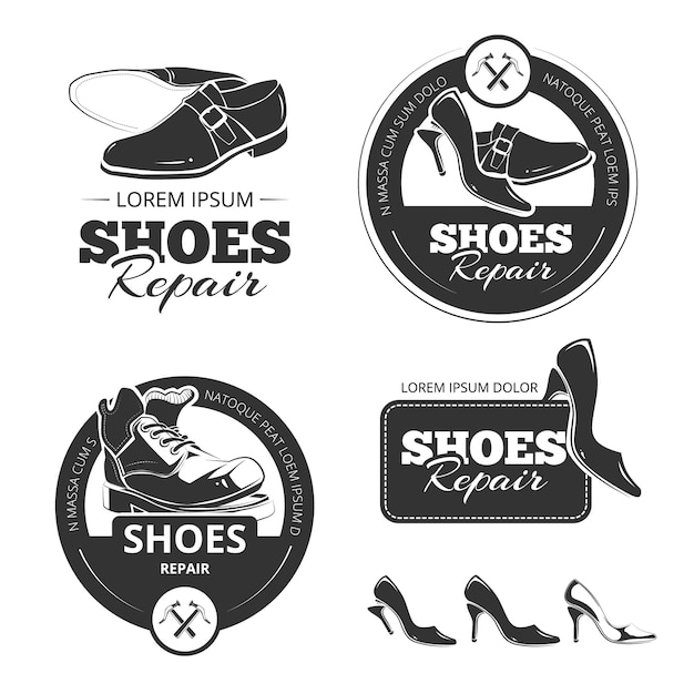 Vintage labels set of shoes