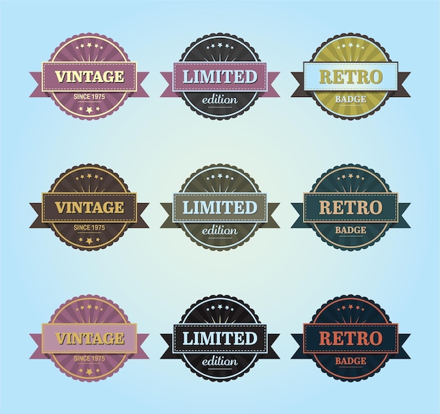 Vector vintage labels and tag frames set ornamental traditional labels for wedding card handmade or organic product packaging premium quality