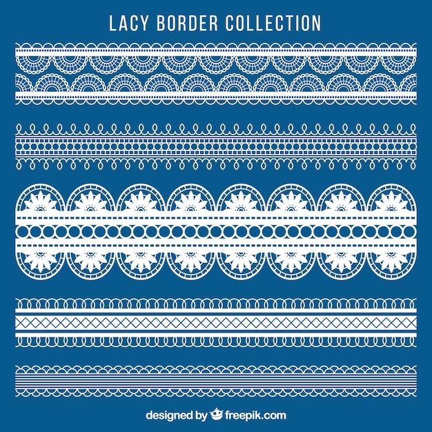 Vector vintage lace borders set