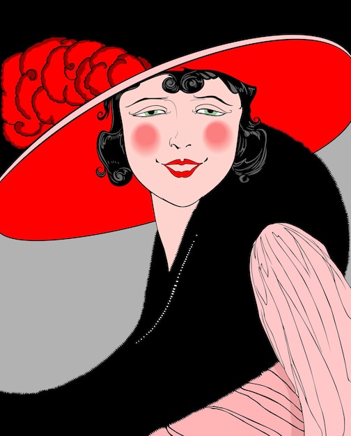 Vector vintage lady