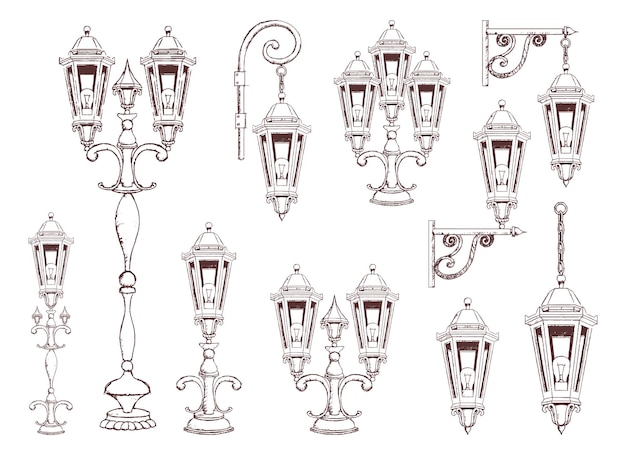 Vector vintage lamp vector design illustration isolated on background