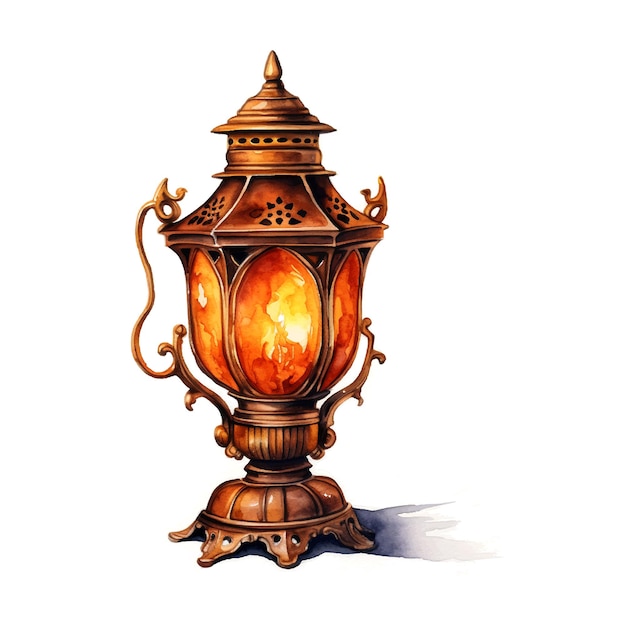 Premium Vector Vintage lamp watercolor great design for any purposes