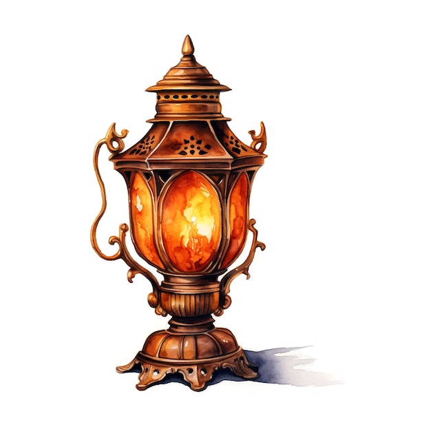 Vector vintage lamp watercolor great design for any purposes