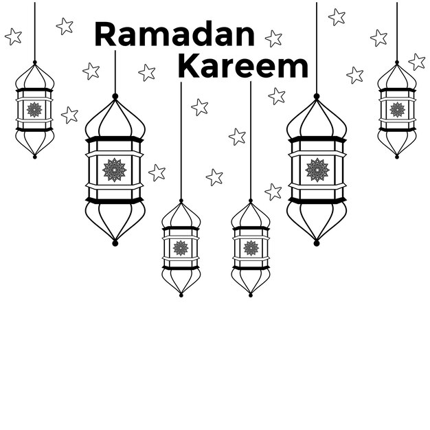 Идея шаблона дизайна логотипа vintage Latern Ramadan Kareem