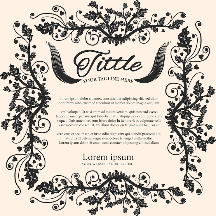 Vector vintage latest decorative floral border frame design