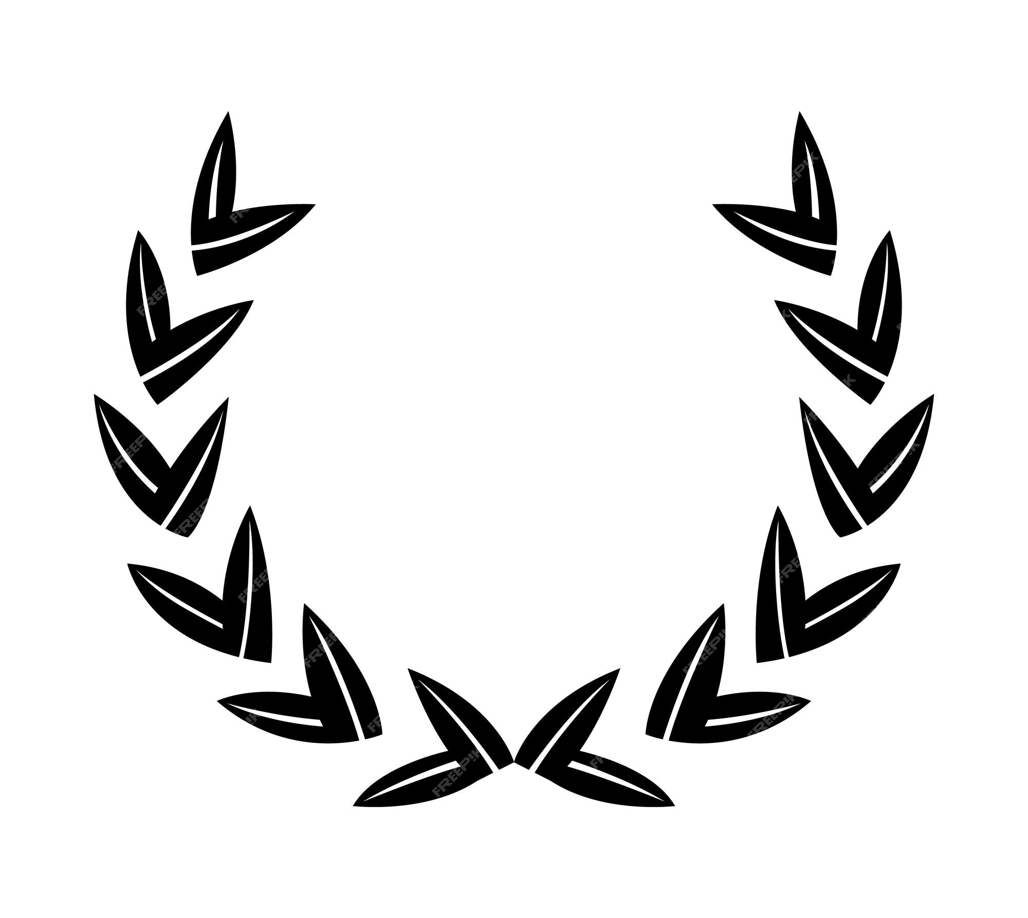 Premium Vector | Vintage laurel wreath black silhouette circular sign ...