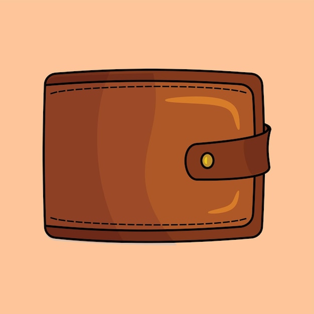 Vintage leather wallet for men illustration vector