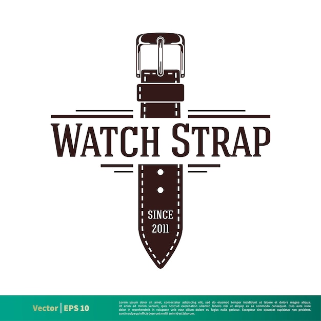 Vintage Leather Watchstrap Vector Logo Template