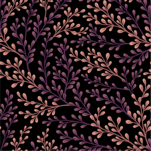 Vintage leaves and branches. seamless pattern