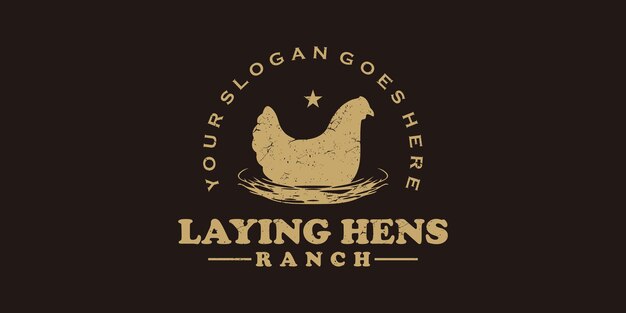 Vintage legkippen logo, ranch logo referentie