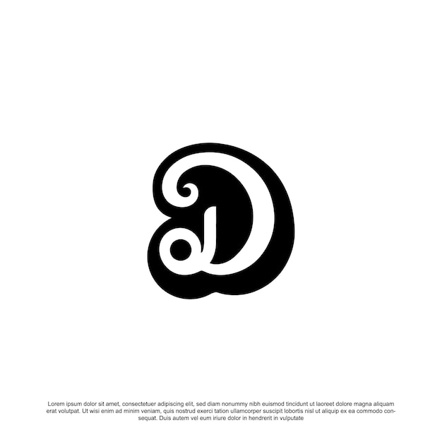 Vintage letter D logo ontwerp