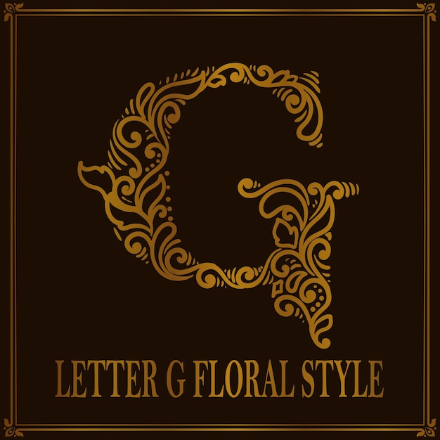 Vintage letter g floral pattern style