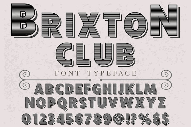 Vintage lettering alphabet illustration