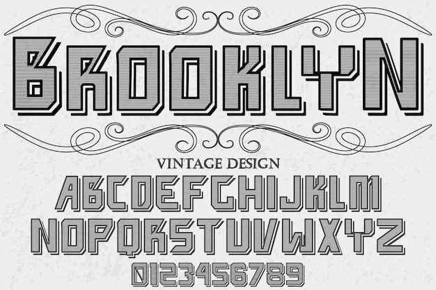 Vettore lettering vintage label design brooklyn