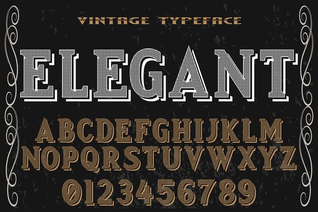 vintage lettertype alfabet handgemaakt vector met de naam elegant