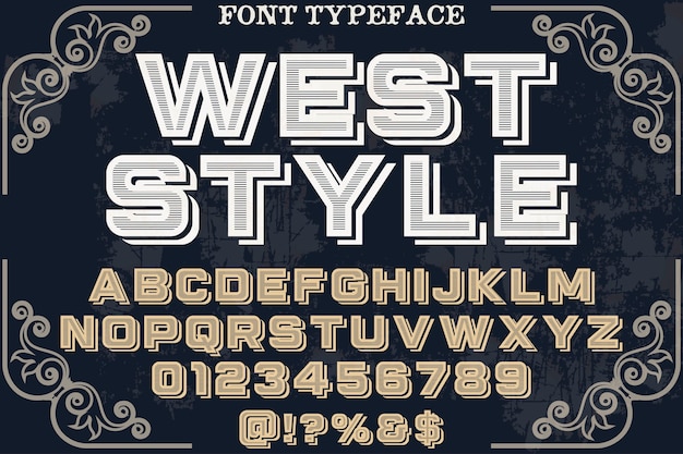 Vintage lettertype handgemaakt west-stijl