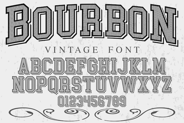 Vintage lettertype ontwerp bourbon