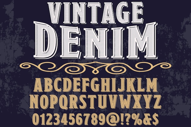 vintage lettertype ontwerp denim