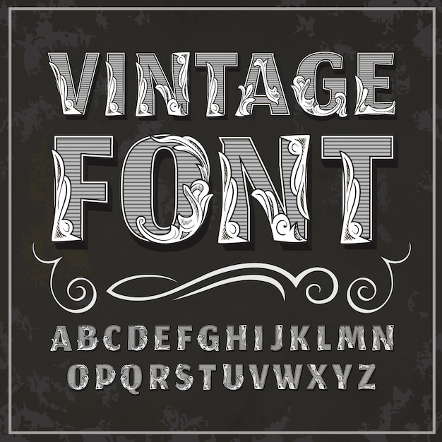 vintage lettertype Retro lettertype