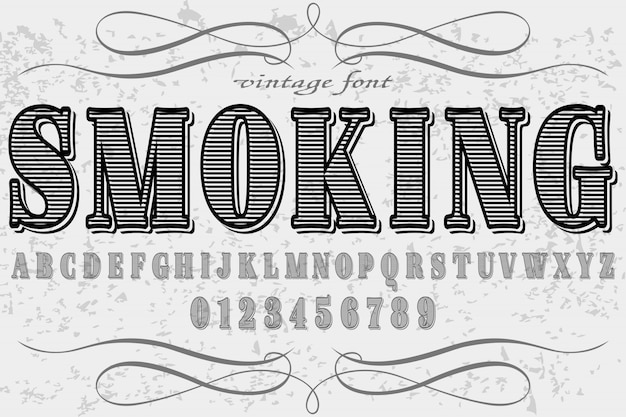 vintage lettertype roken en labelontwerp