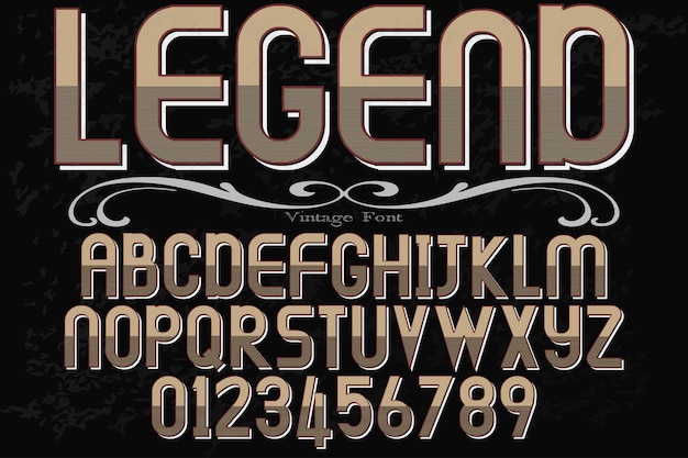 Vintage lettertype typografie ontwerp legende