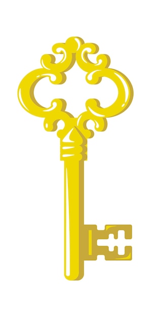 Vector vintage lever door key icon vector illustration