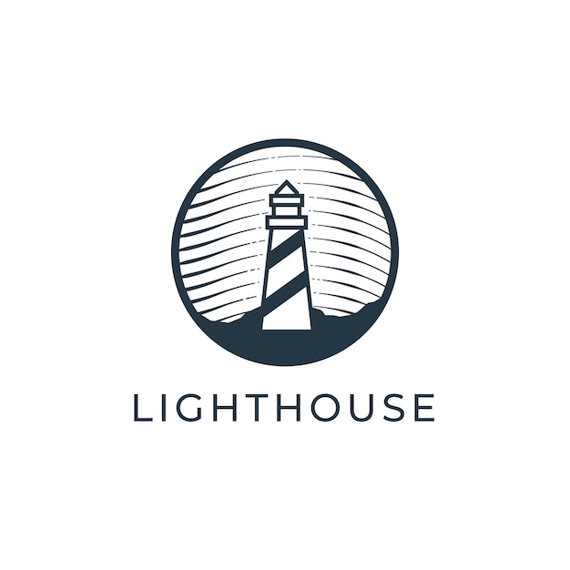 Vector vintage lighthouse illustration