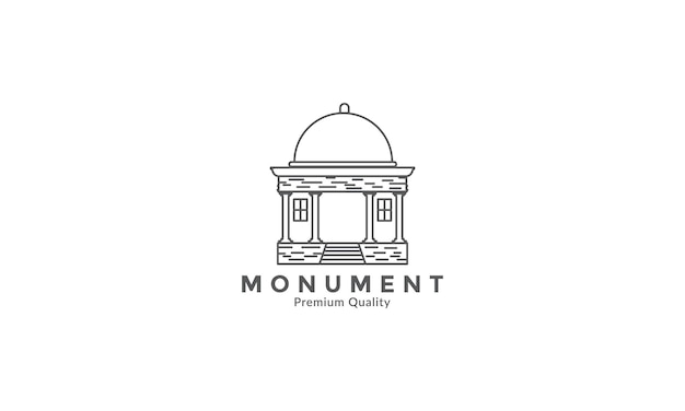 Vintage lijn monument geschiedenis logo vector pictogram ontwerp illustratie