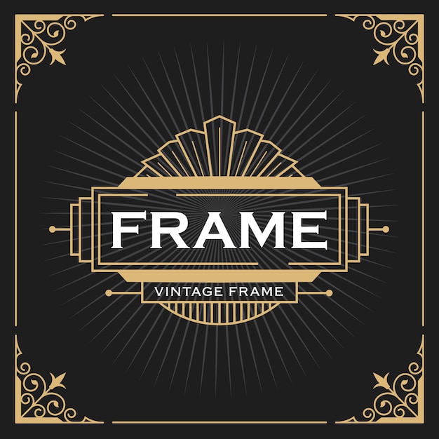 Vintage line frame for labels